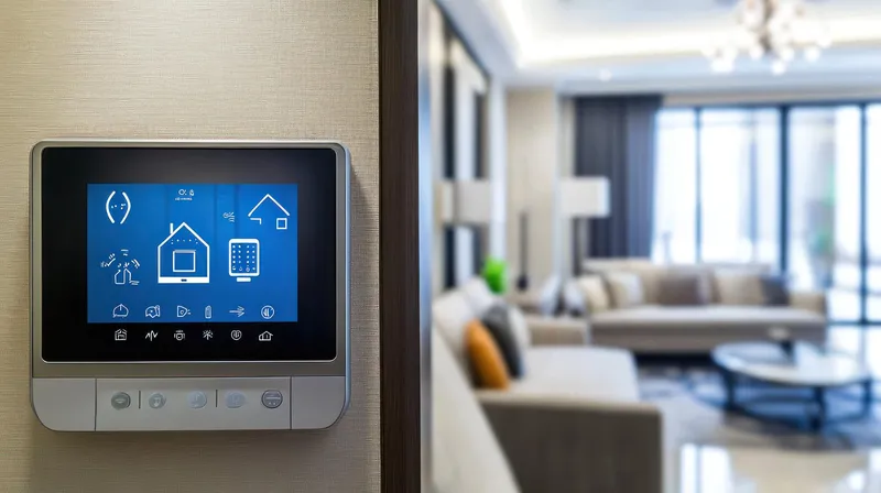 Escena ilustrada mostrando automatización del hogar